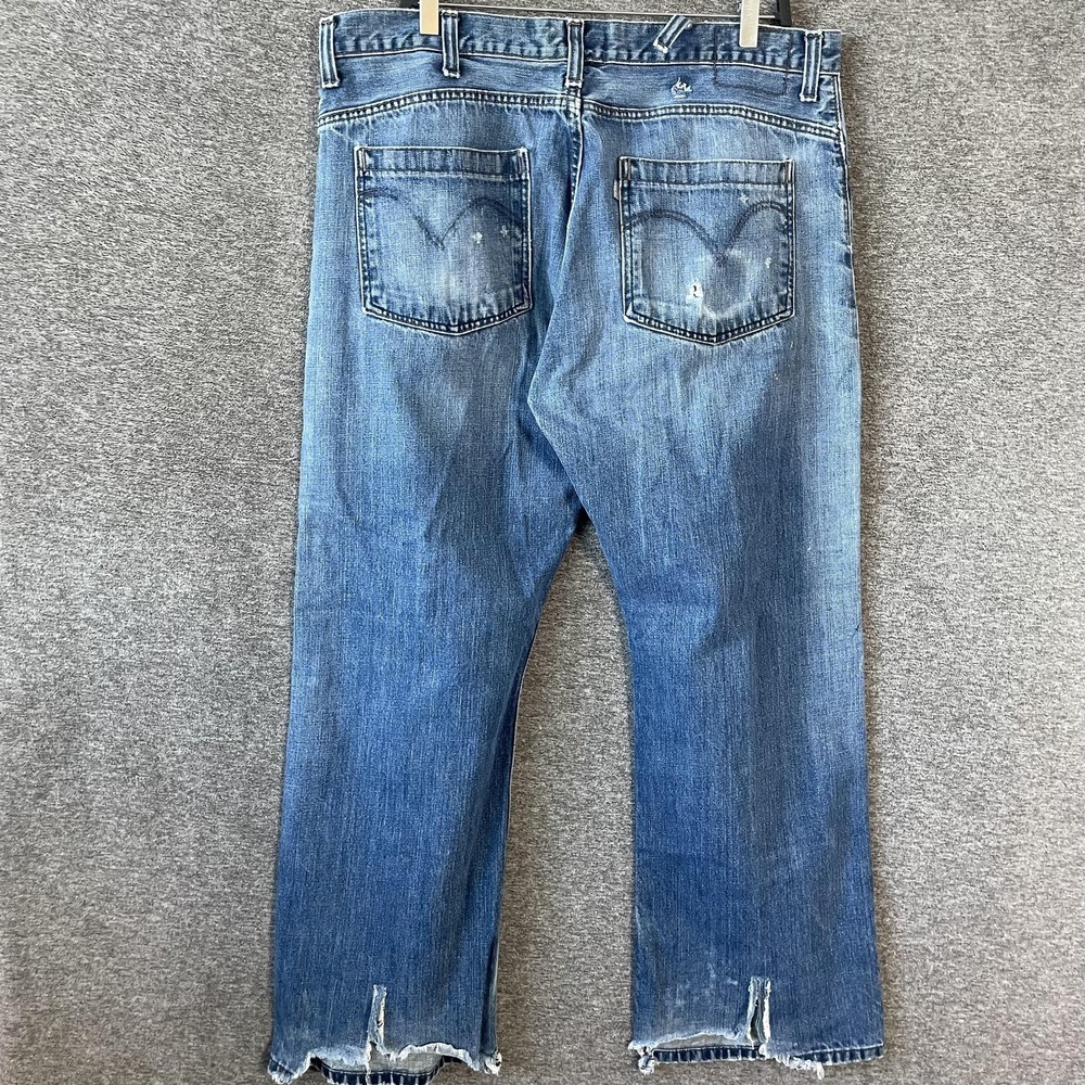Levis SilverTab True Boot Jeans Mens 38x32 Blue Relaxed Vintage Distressed Denim